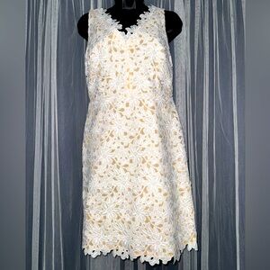 Ann Taylor LOFT Sleeveless White Lace Sheath Dress, Size 2